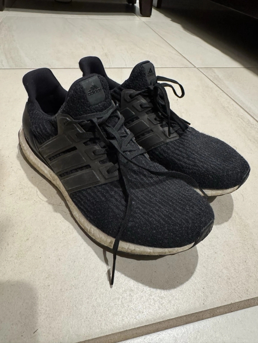 Men’s Adidas UltraBoost 3.0 Core Black White BA8842 Sneaker Size 11